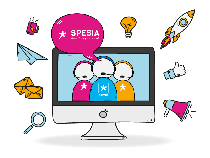 Spesia Asiantuntijapalvelut -verkkokurssien tunnus.